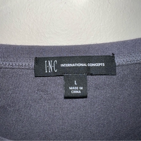 I.N.C. Embellished Pearl and Rhinestone Cutout Elbow Gray Top Size Large - Picture 9 of 11